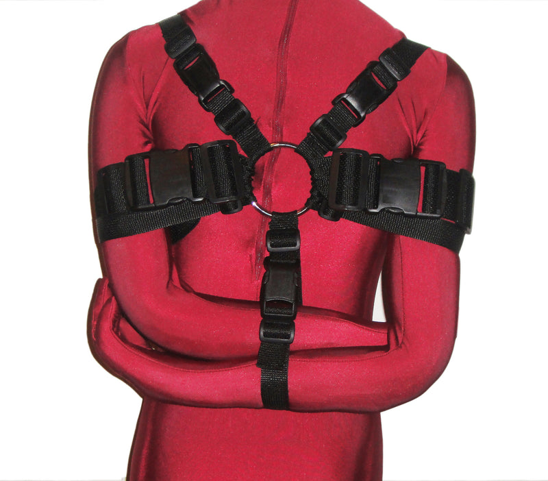 Box-Tie Bondage Harness (Integrated Extra Security Strap, Poly Webbing, 2 Inch) - Bondage Webbing
