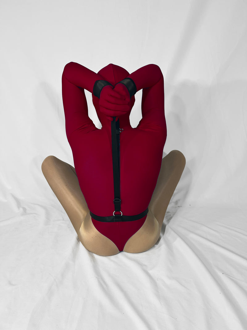 Self Bondage Overhead Harness with Butterfly Leg Restraint