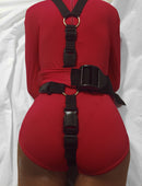 Self Bondage Straitjacket Leotard with Bondage Straps (Nylon/Spandex)