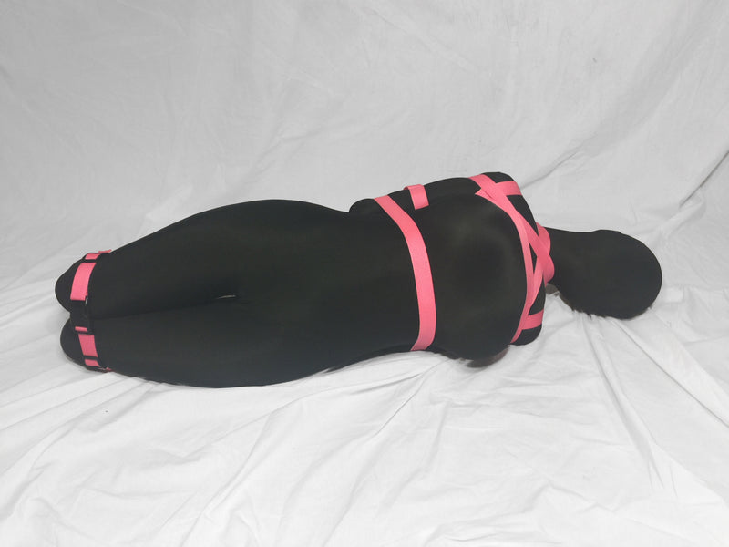 Box-Tie Bondage Harness (X-Style, Double Security Strap, Colored Poly Webbing)