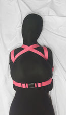 Box-Tie Bondage Harness (X-Style, Extra Security Strap, Colored Poly Webbing)