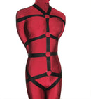 Men's Five-Point Poly Webbing Bondage Harness (Crotch Opening) - Bondage Webbing