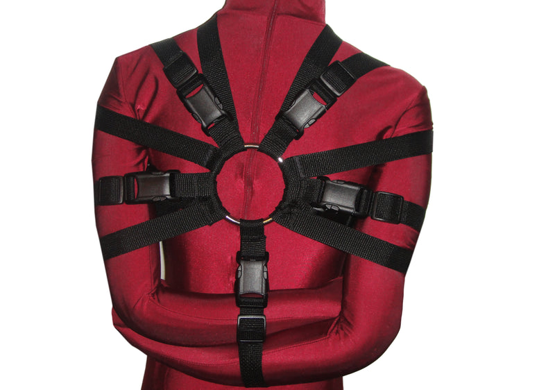 Box-Tie Bondage Harness (X-Style, Double Security Strap, Colored Poly Webbing) - Bondage Webbing