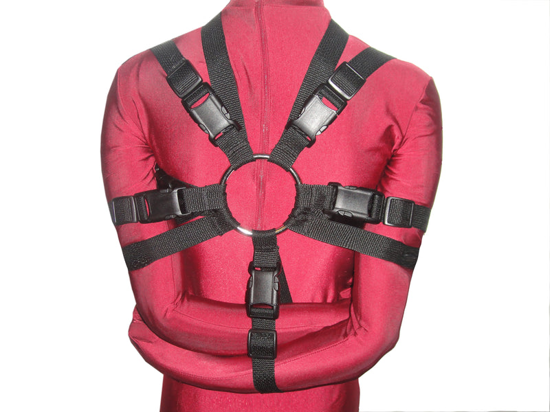 Box-Tie Bondage Harness (X-Style, Extra Security Strap, Colored Poly Webbing) - Bondage Webbing