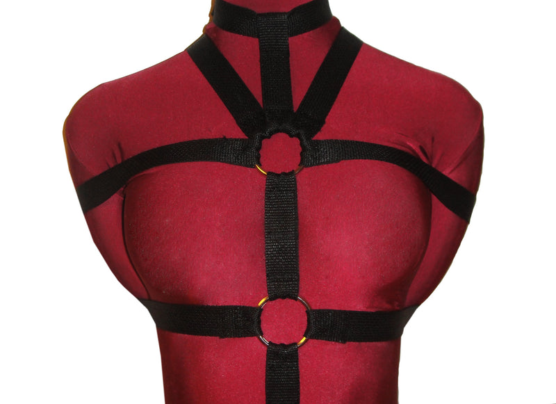 Five-Point Poly Webbing Bondage Harness with Collar (Poly Webbing) - Bondage Webbing