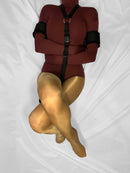 Self Bondage Straitjacket Leotard with Bondage Straps, Padded Biceps (Nylon/Spandex) - Bondage Webbing