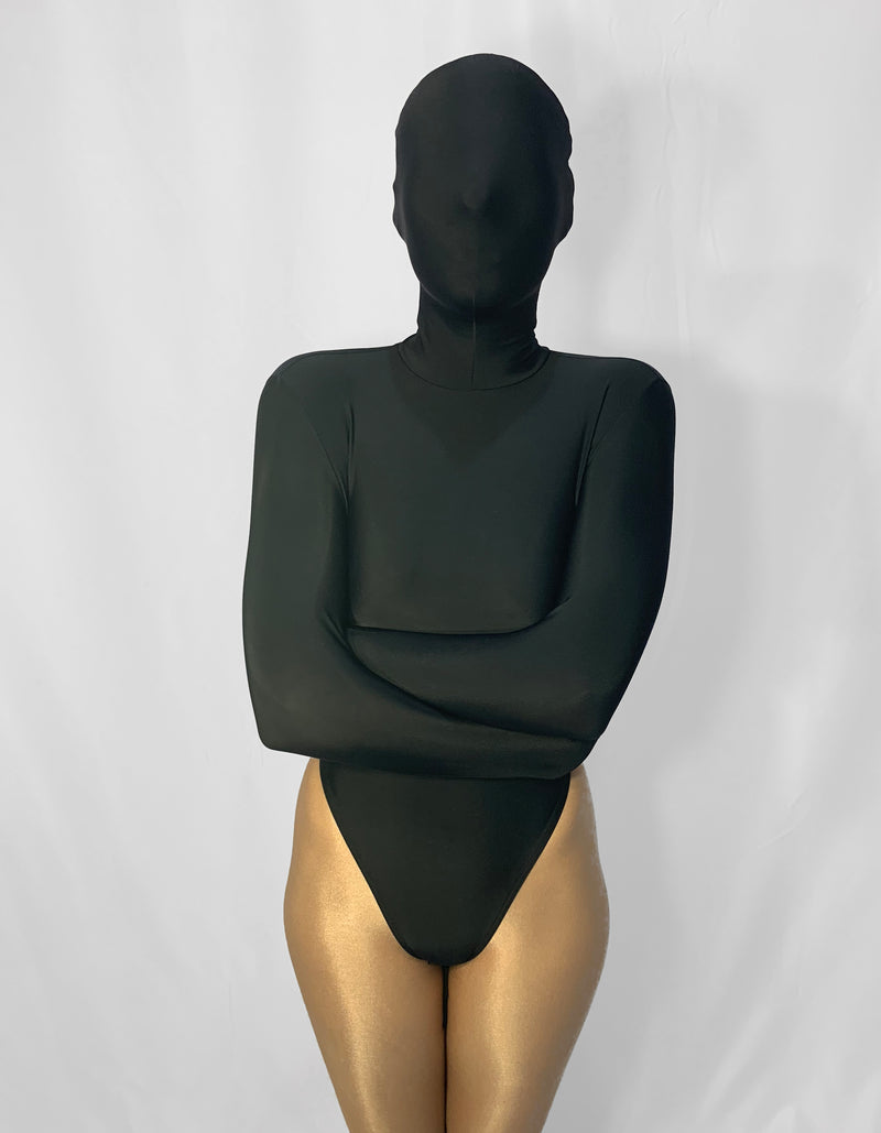 Self Bondage Zentai Leotard Straitjacket (Nylon Spandex) - Bondage Webbing