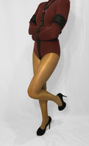 Self Bondage Straitjacket Leotard with Bondage Straps, Padded Biceps (Nylon/Spandex) - Bondage Webbing