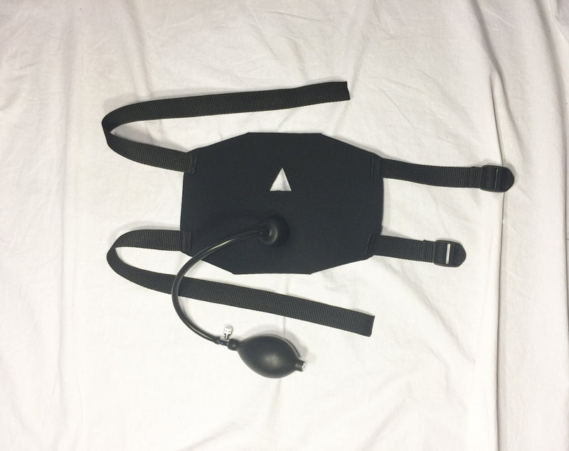 Neoprene or Darlex Panel Gag and Blindfold Combo (Inflatable Butterfly Gag) - Bondage Webbing