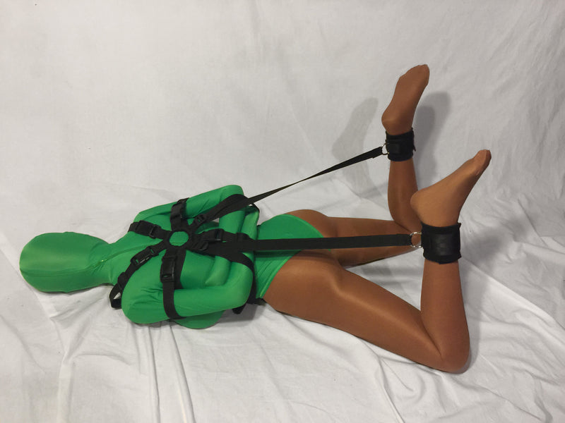 Sex Harness Bondage (Hogtie Style, Poly Webbing, Neoprene Ankle Cuffs) - Bondage Webbing