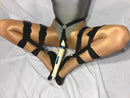 Thigh to Ankle Bondage Harness with T-Style Vibrator Harness - Bondage Webbing