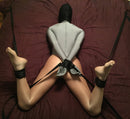 Self Bondage Bed Hogtie (Neoprene and Webbing Cuffs, 4-point) - Bondage Webbing