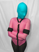 Self Bondage Straitjacket Leotard with Bondage Straps, Padded Biceps (Neoprene)