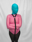 Self Bondage Neoprene Straitjacket Leotard with Bondage Straps