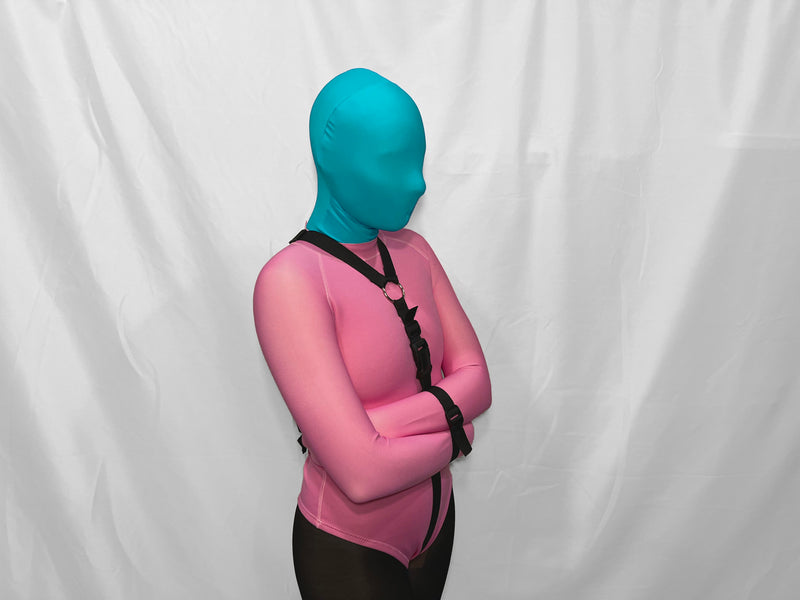 Self Bondage Neoprene Straitjacket Leotard with Bondage Straps