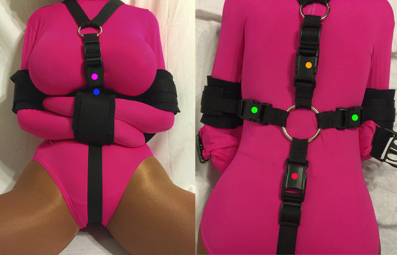 STRAPS ONLY for Straitjacket Leotard with Neoprene Padded Restraints (Nylon/Spandex) - Bondage Webbing