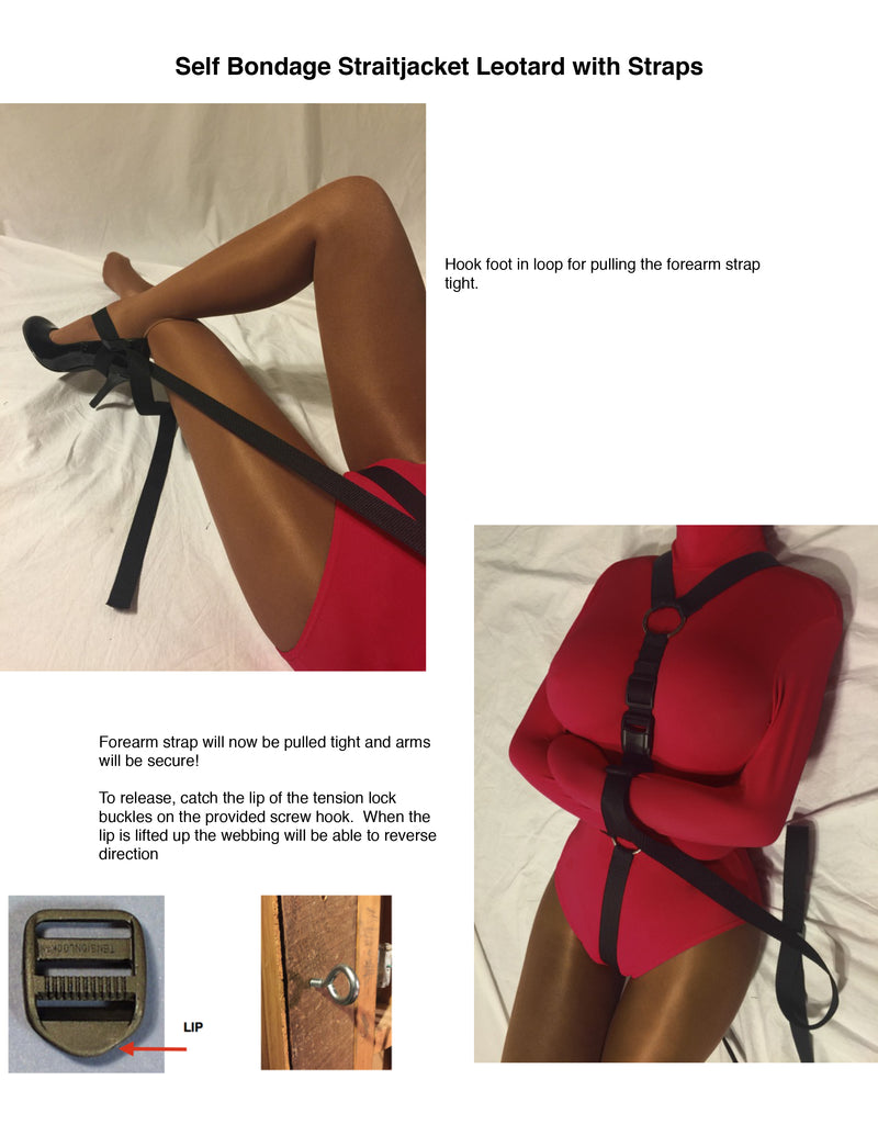 Self Bondage Neoprene Straitjacket Leotard with Bondage Straps